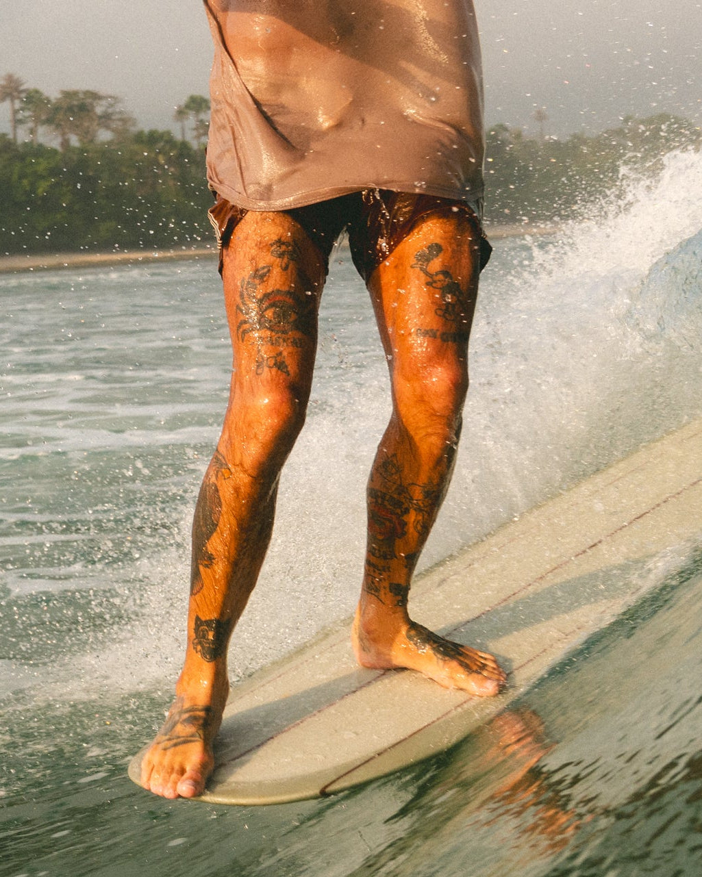 hang 5 surfing on form earth club soda longboard, surfboards for sale in bali