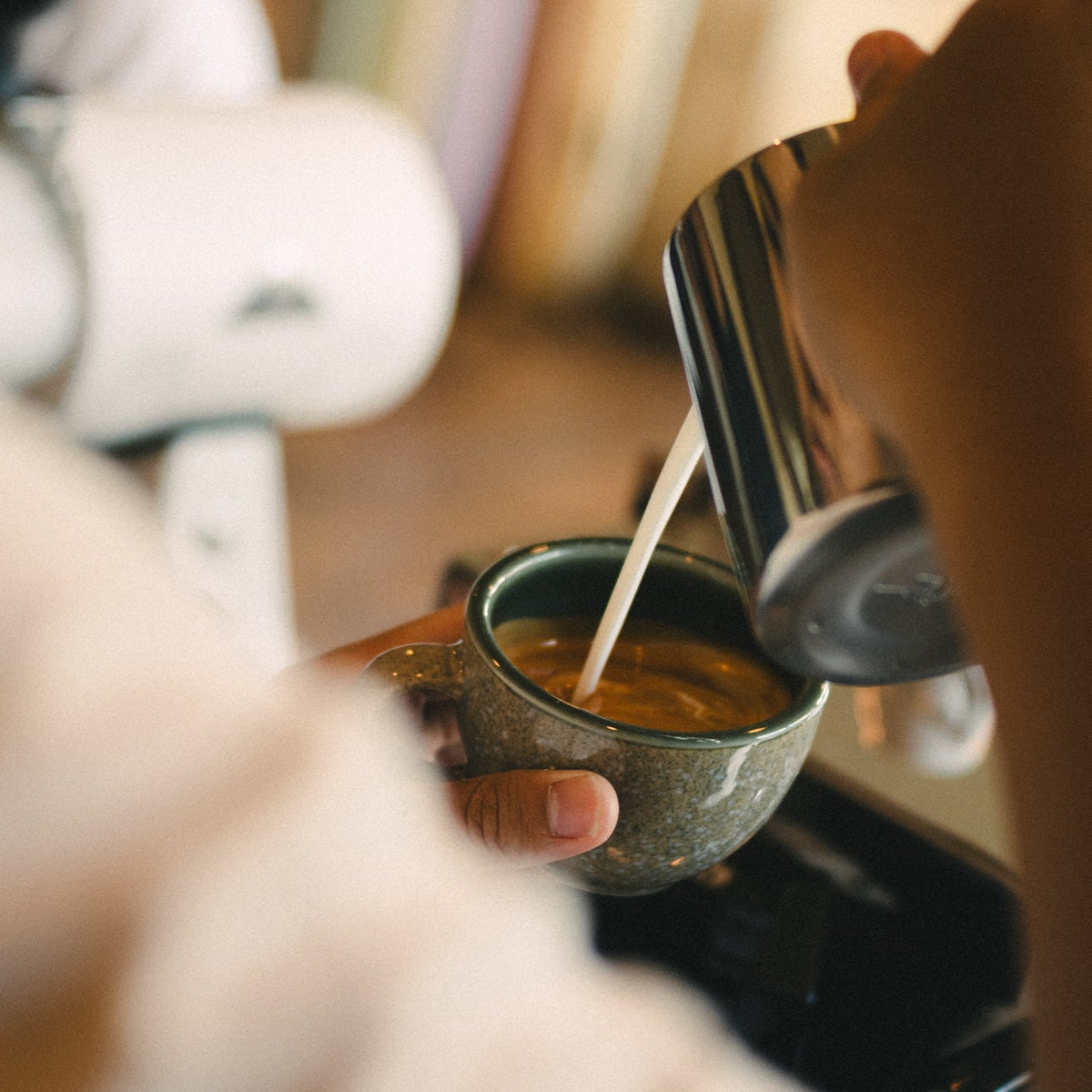 making coffee in surf cafe in bali